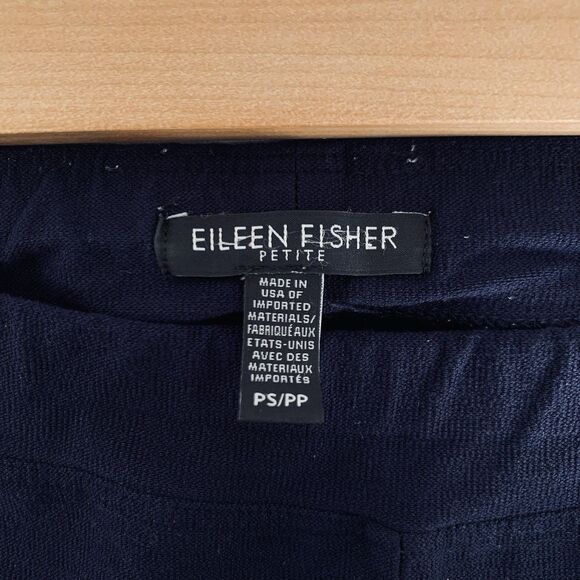 Eileen Fisher Pants Women S Petite Navy Blue Pull On Straight Ankle Minimalist - Picture 3 of 7